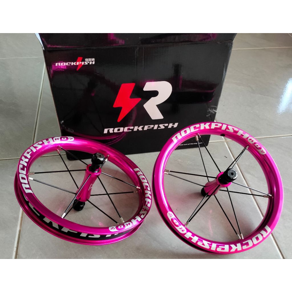 WHEELSET ROCKFISH  PINK VELG PUSHBIKE PRELOVED PRELOVE OLD.95