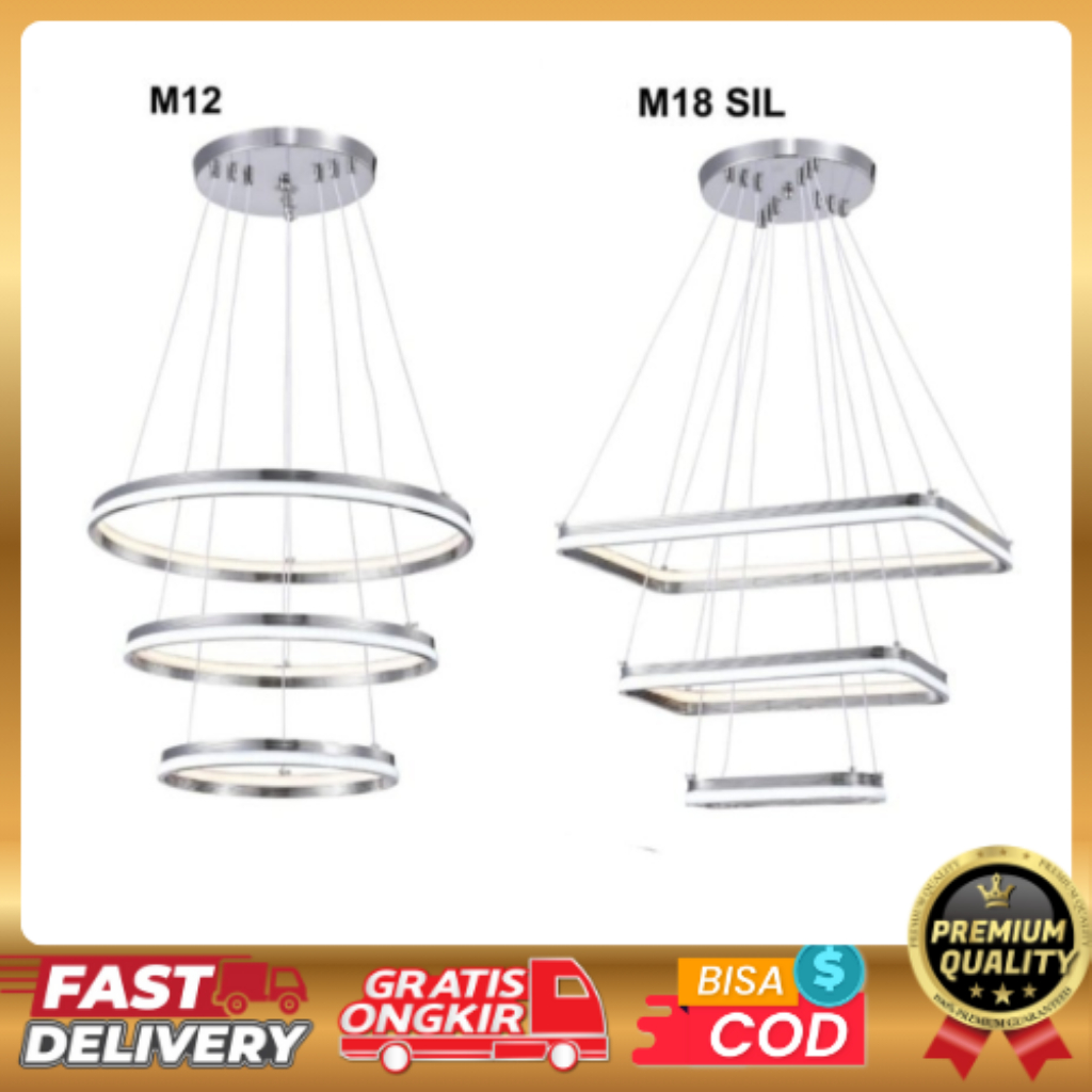 LAMPU GANTUNG RING LED MINIMALIS MODERN MEWAH MEJA MAKAN RUANG TAMU KAMAR TIDUR RESTORAN DEKORASI SI