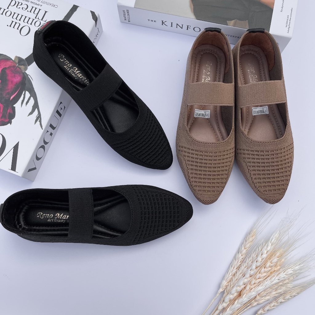 Flat Shoes Wanita Rajut Elegan
