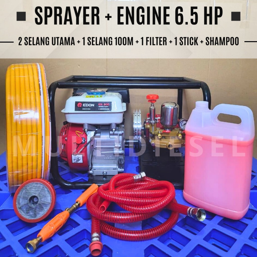 Paket Lengkap Sprayer + Mesin Penggerak GX200 Cuci Kendaraan Mobil Motor