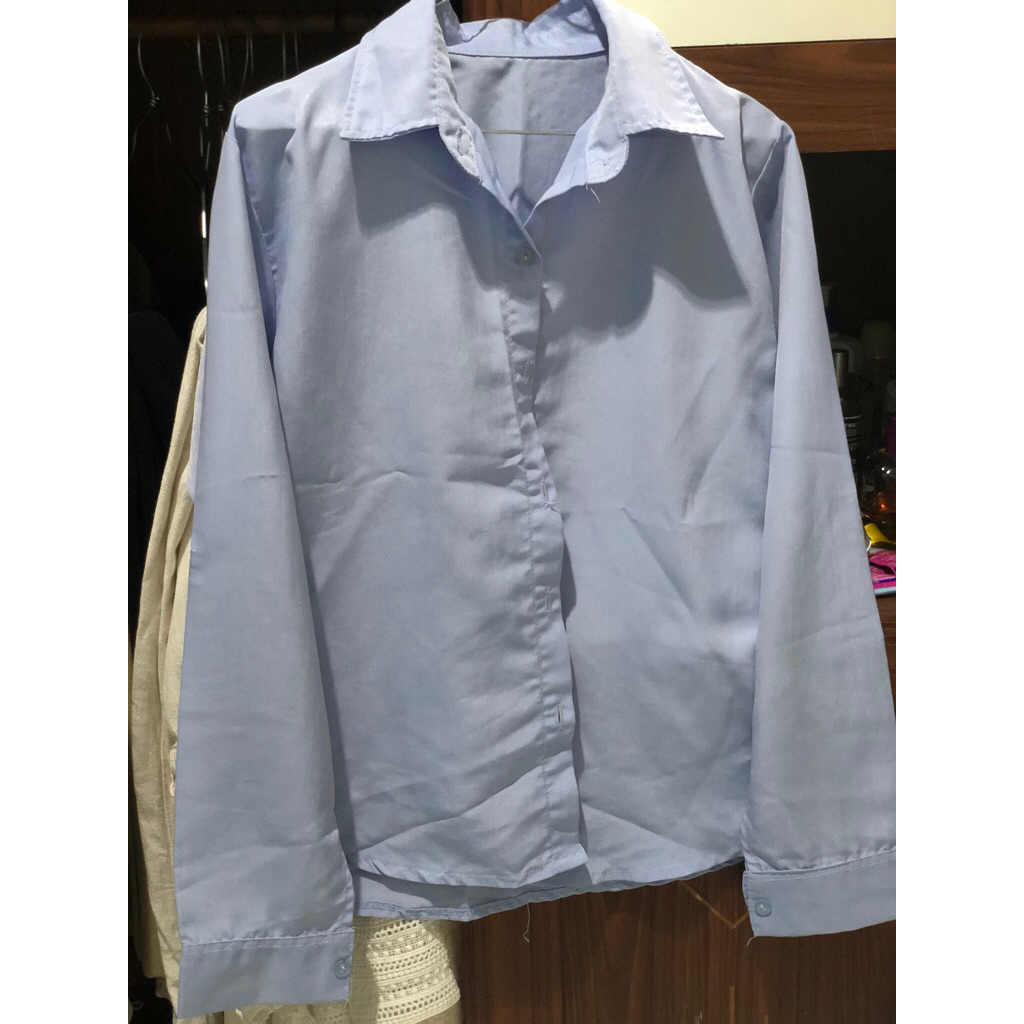 preloved kemeja soft blue biru muda