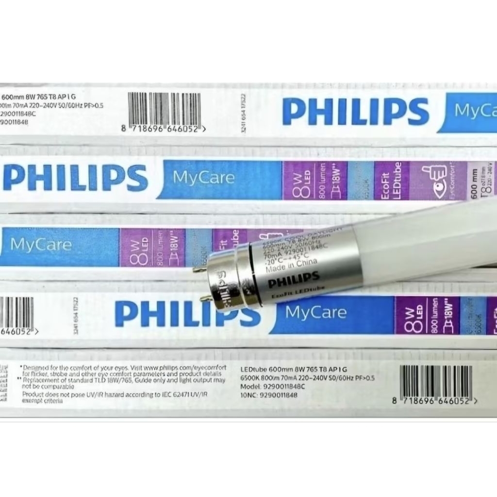 Lampu Philips TL LED Ecofit 10Watt / 8Watt T8 Panjang 60cm LED Putih 8W / 10W Panjang 600mm