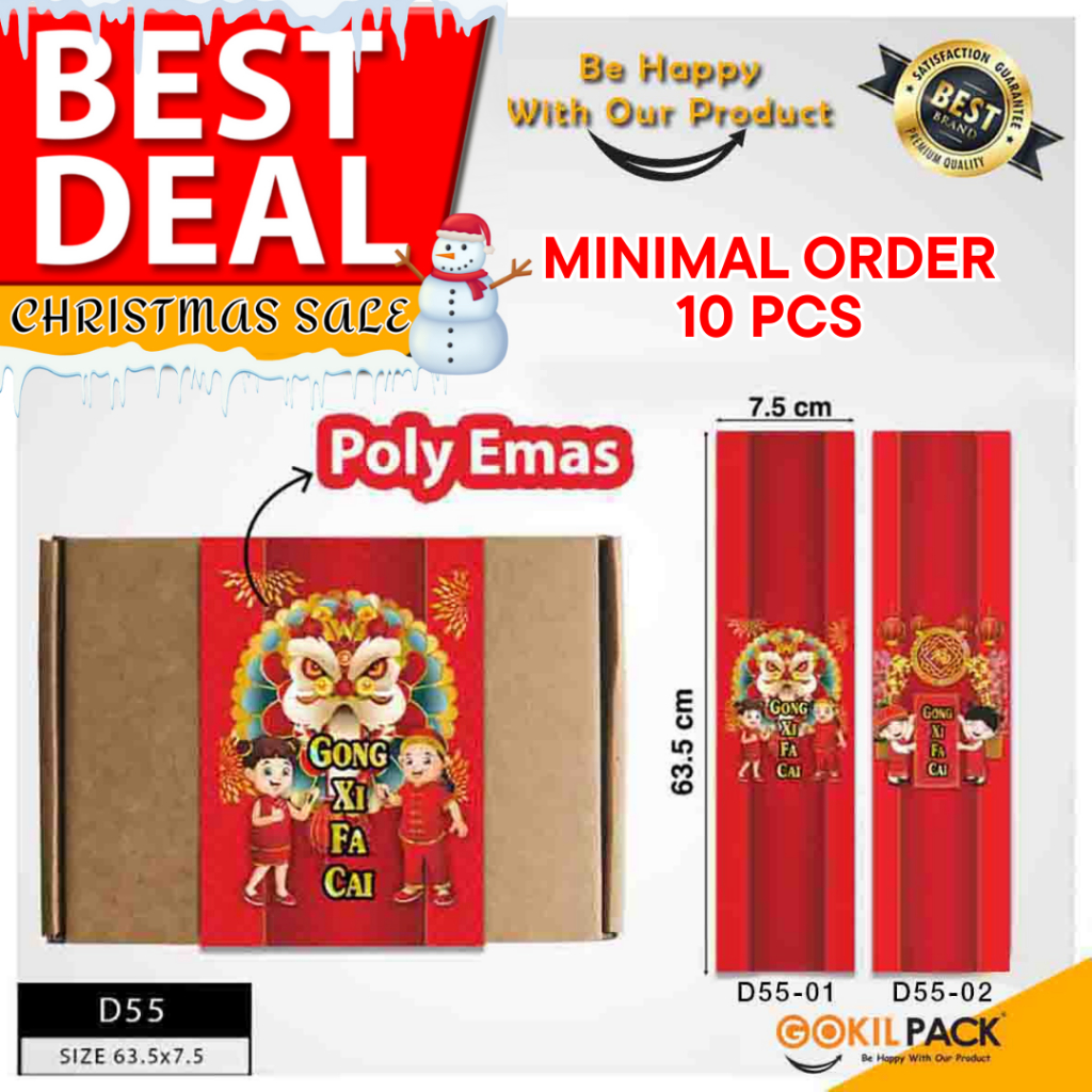 Paper Belt Imlek|Sleeve Imlek Sincia|Hiasan Imlek|Uk.63.5x7.5 cm|D55