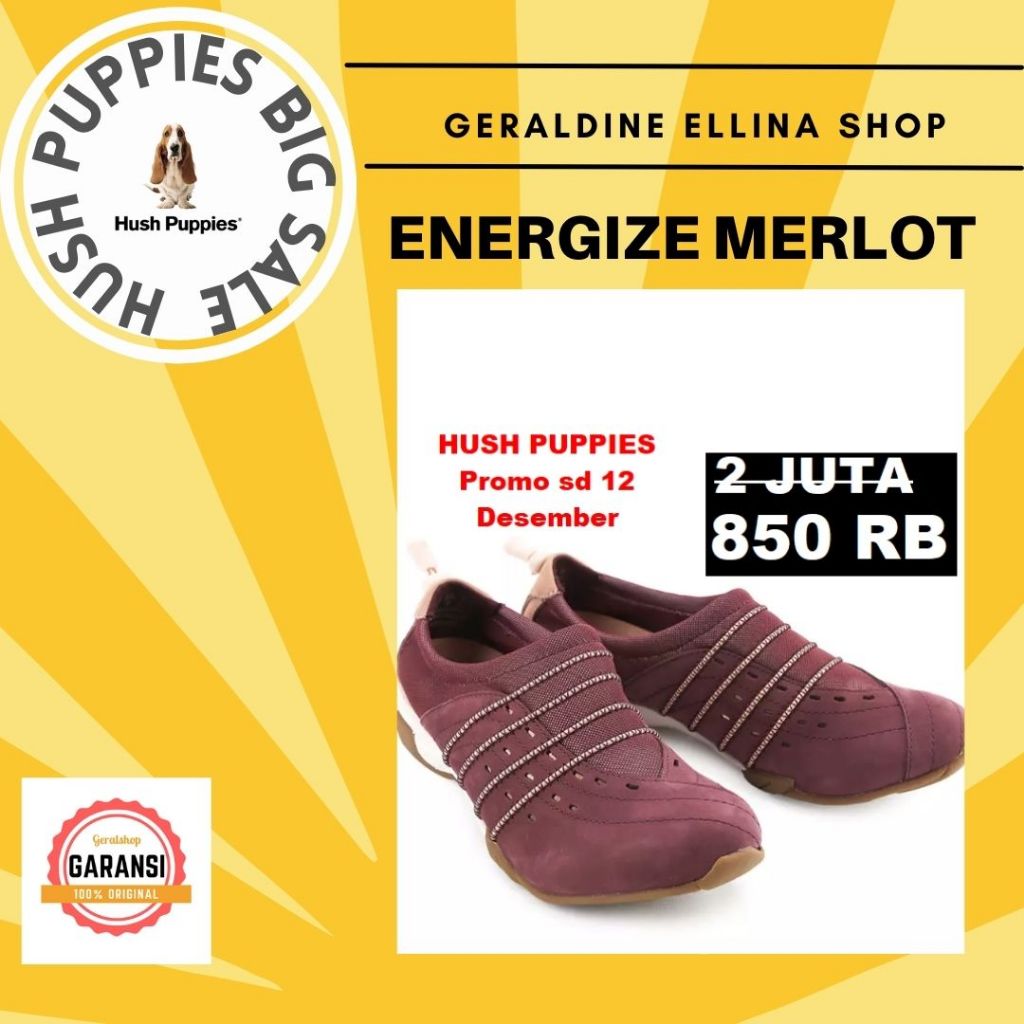 Sepatu sneakers wanita Hush puppies Original Seri ENERGIZE