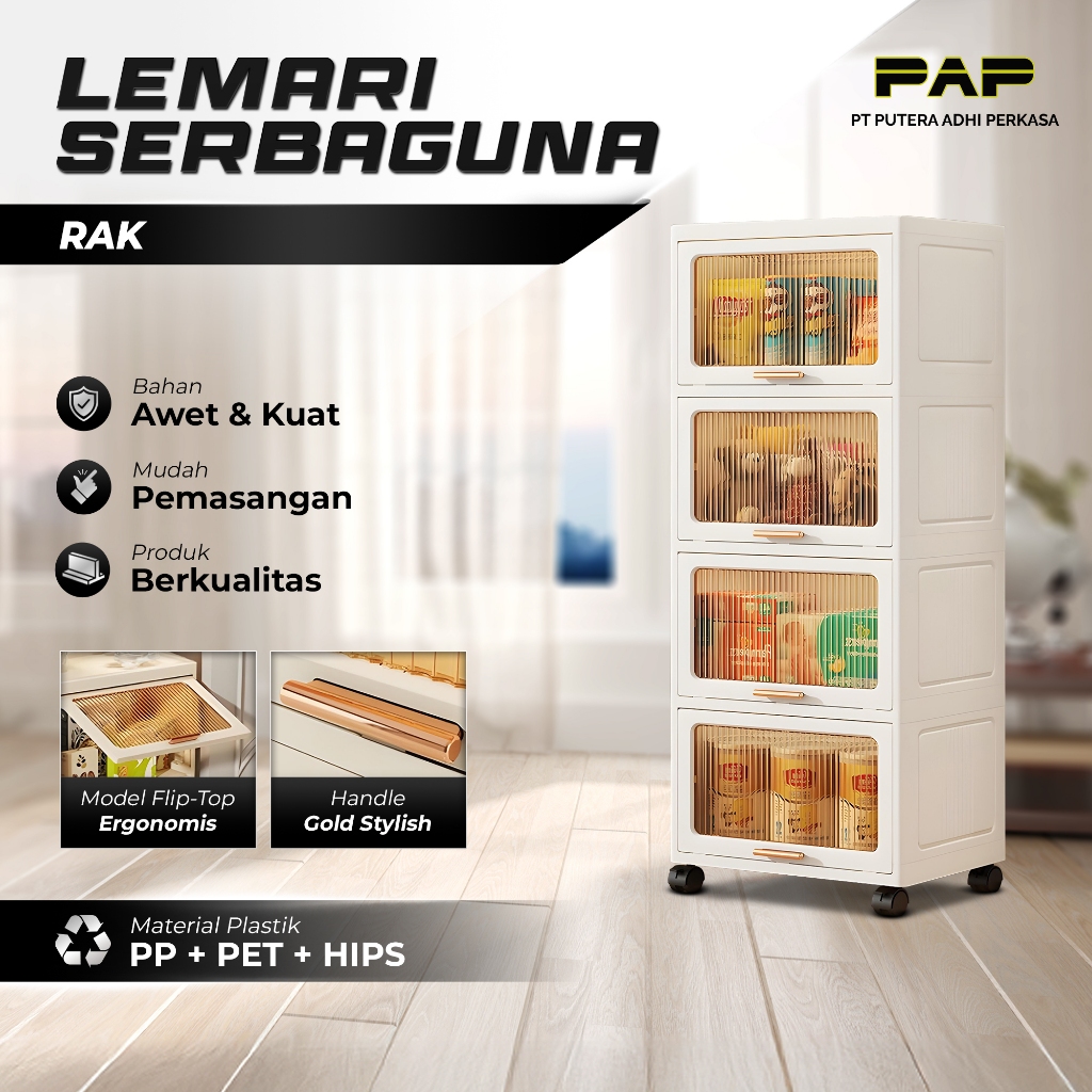 Lemari Plastik Pakaian Serbaguna Tipe FG dengan 2 hingga 6 susun AA179-AA192