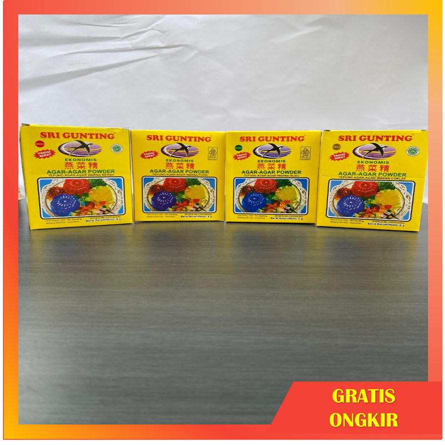 Agar agar bubuk , Agar agar jelly, Agar Srigunting swallow, Agar agar bening/putih/plain, Agar merah