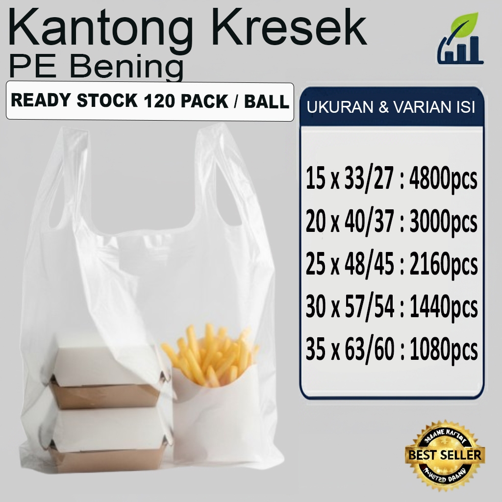Plastik kresek PE Bening | Kantong Kresek PE Bening | Kresek Pe Bening grosir 1 ball