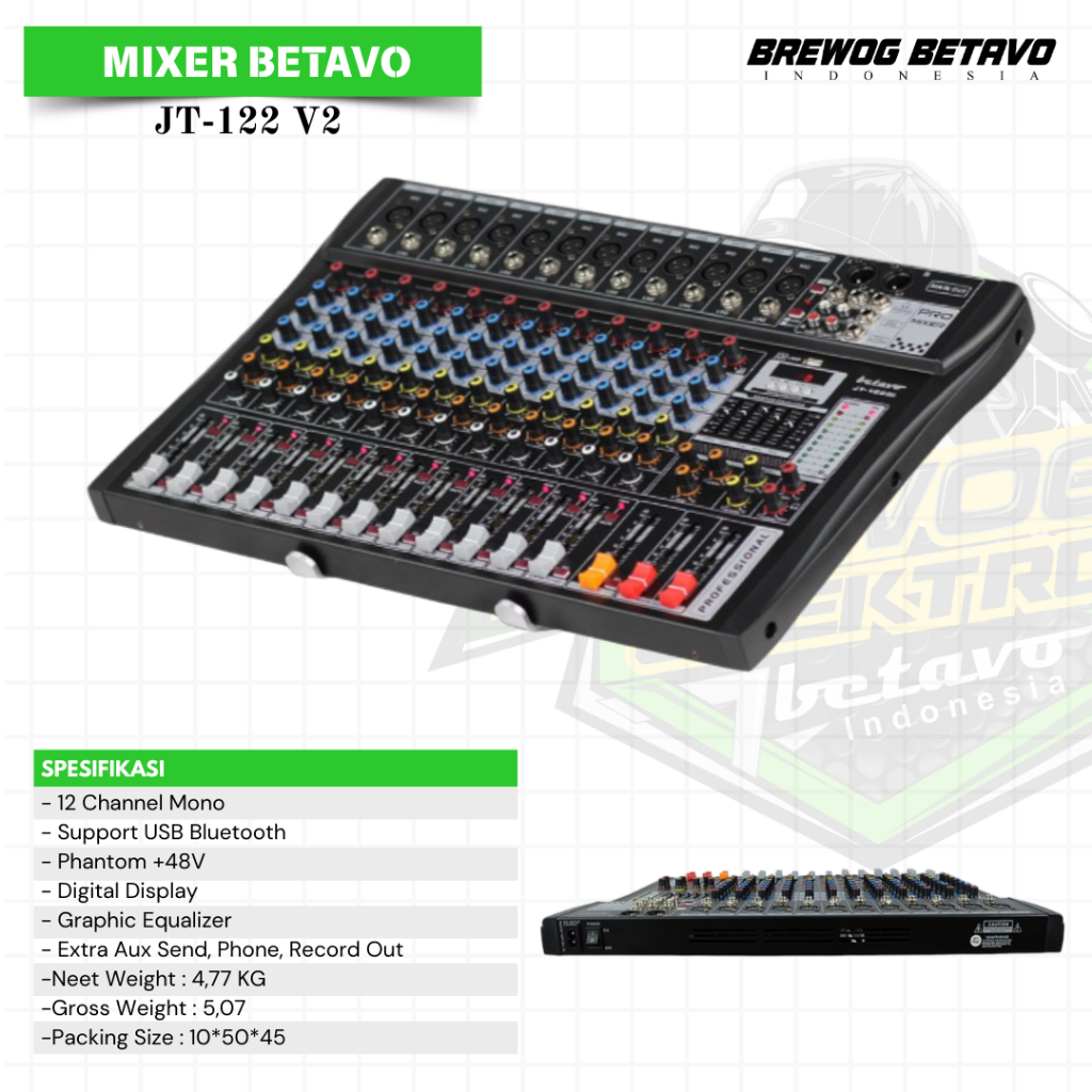 MIXER BETAVO JT 122 VII PROFESSIONAL MIXER AUDIO 12 CHANEL