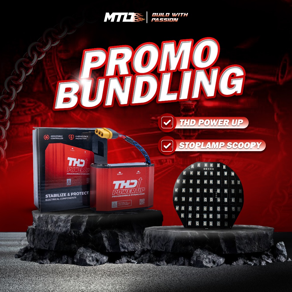 Bundling Thd Power Up Motor + Stoplamp Running Scoopy 2020 - 2024 Pengstabil Kelistrikan Aki Motor