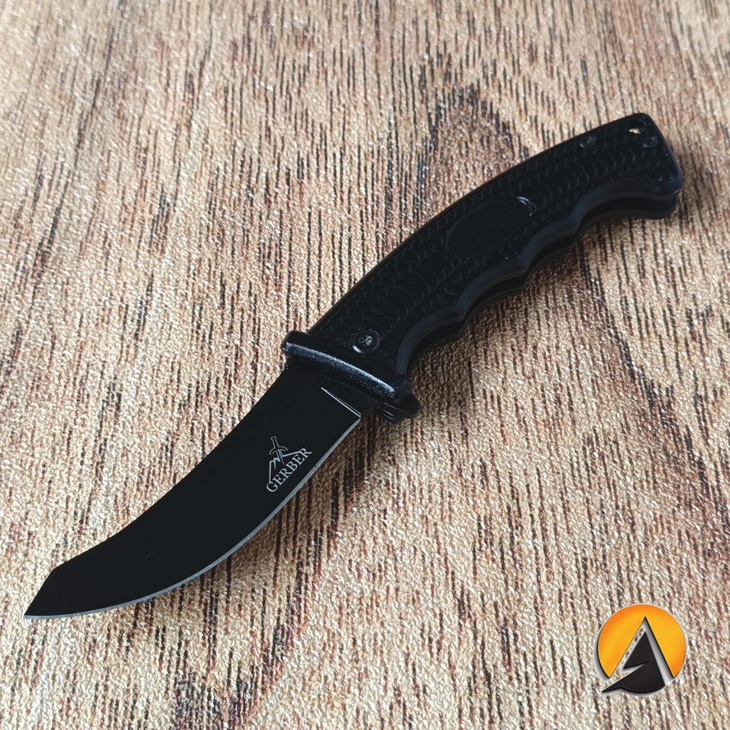 Pisau saku lipat traveling outdoor gerber bilah lengkung P627
