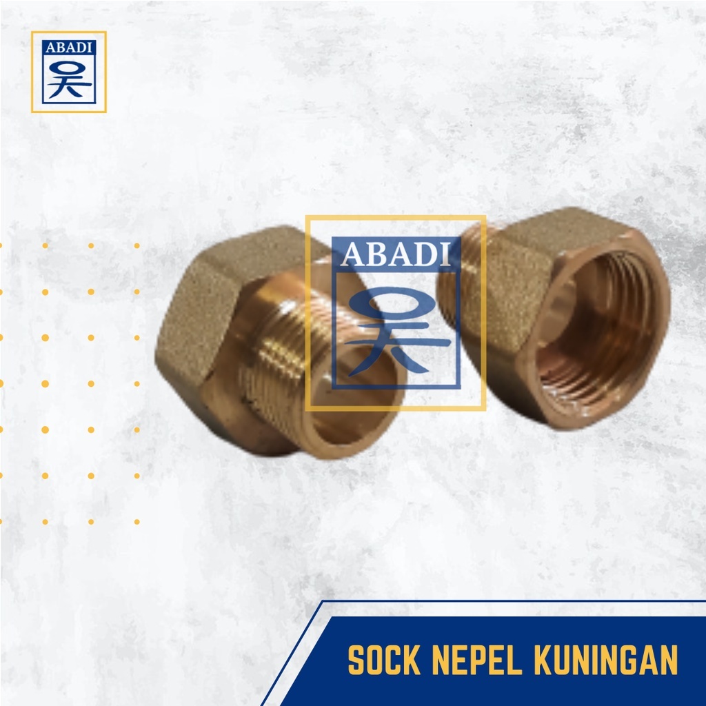 SOCK NEPEL KUNINGAN 1/4 X 1/8 - 1/2 X 3/8 INCH