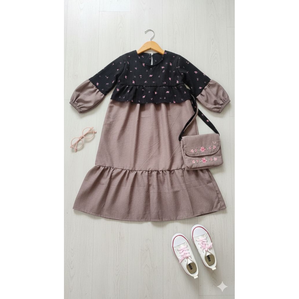 gamis anak murah / gamis anak lucu / gamis anak kombinasi