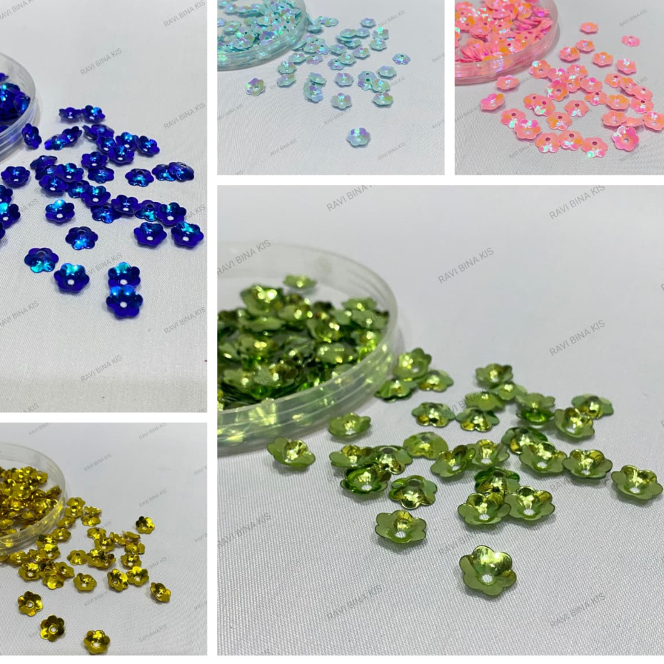 mote piringan RAMBOCI/payet piringan RAMBOCI/Payet piring bunga/Payet piring 8mm