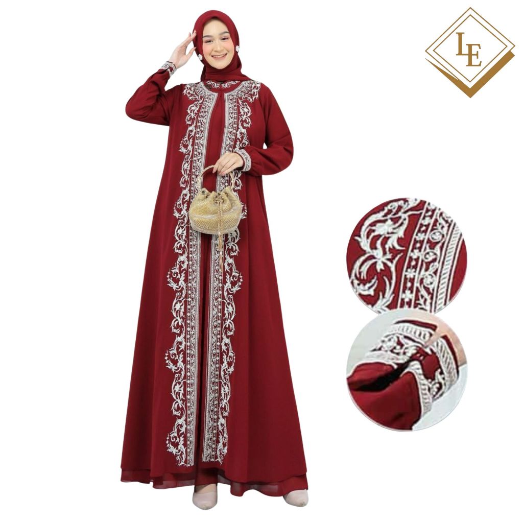 LARFA Exclusive Kamila Set Gamis Kondangan Terbaru 2025 Mewah Kekinian Busui Friendly ( M L XL XXXL)