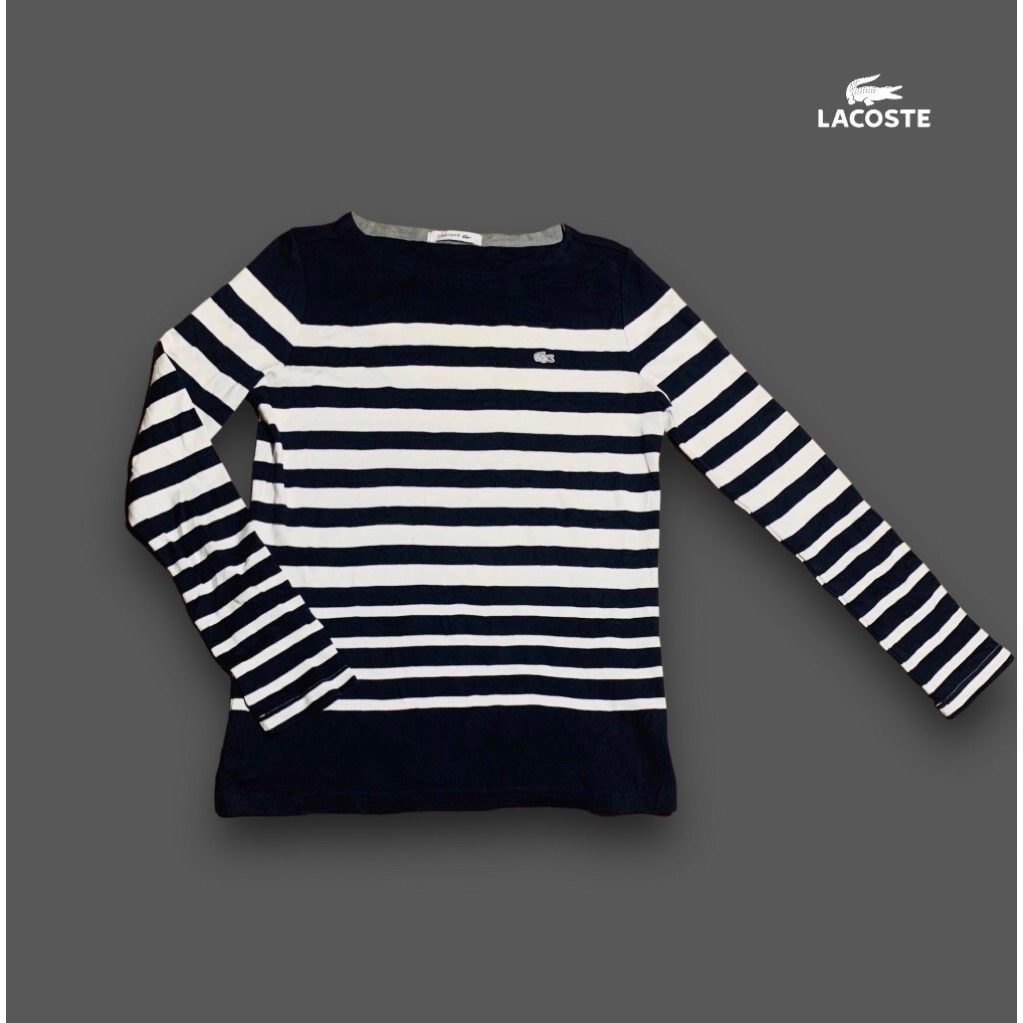 Kaos Lengan Panjang LACOSTE Baju Wanita Original Second Preloved