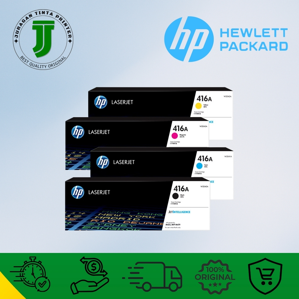 Toner Printer HP 416A Original LaserJet Toner Cartridge Hitam Warna Cartridge Asli / Cyan / Yellow /