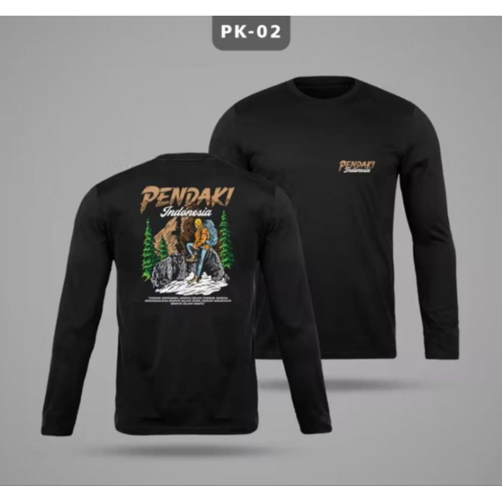 Kaos Anak Gunung Lengan Panjang PENDAKI INDONESIA kaos Distro Unisex
