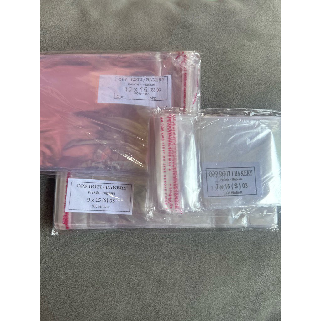Plastik Opp 7x15 9x15 10x15 ketebalan 17 micron isi 100 pcs