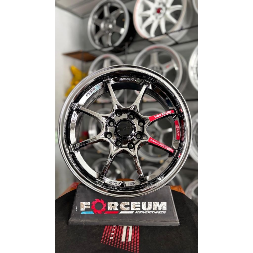 velg ce28 r15 black chrome lebar 6,5 et42 kondisi baru