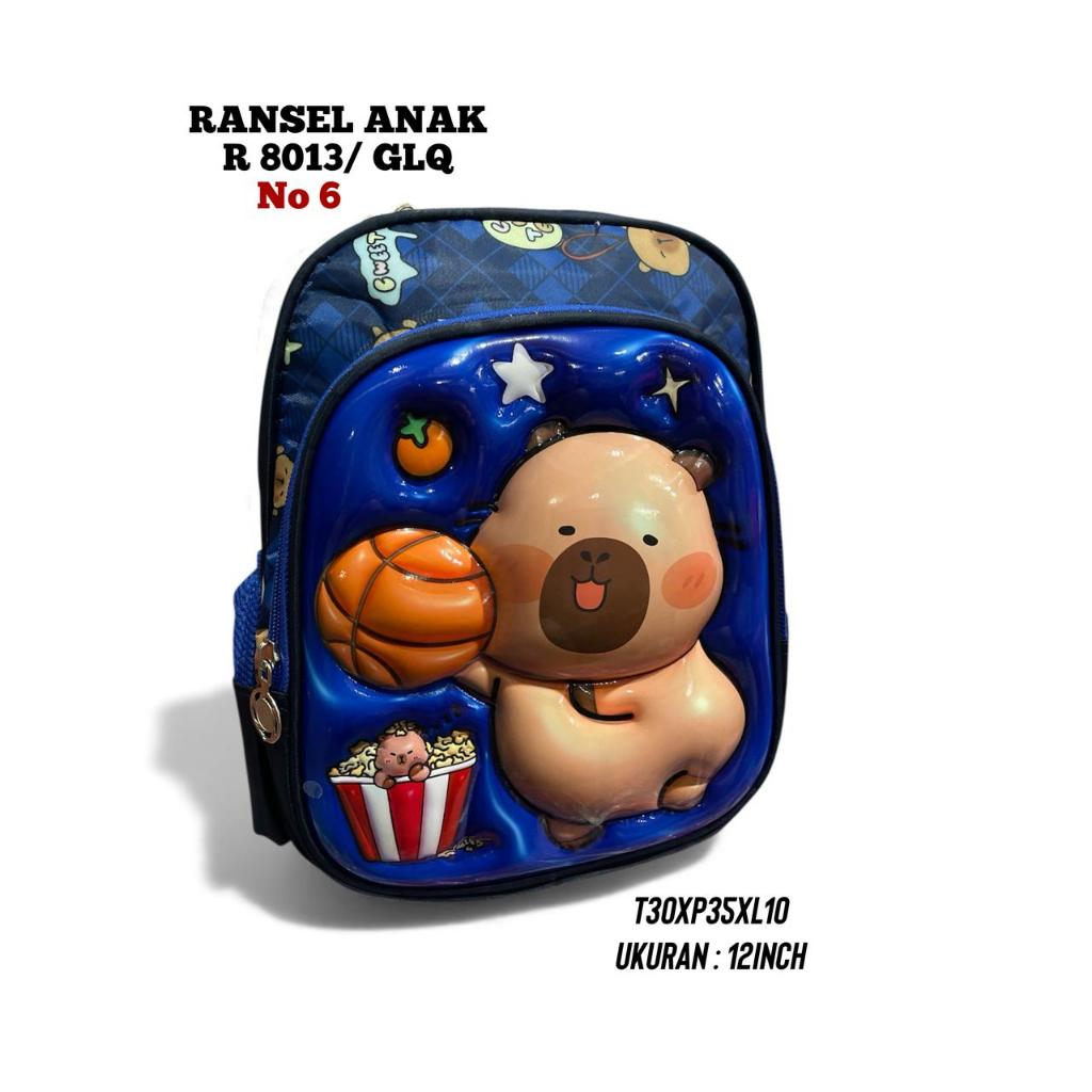 Polo England - Tas Ransel Karakter Capybara Tas Anak Perempuan Laki laki Paud / TK R8013