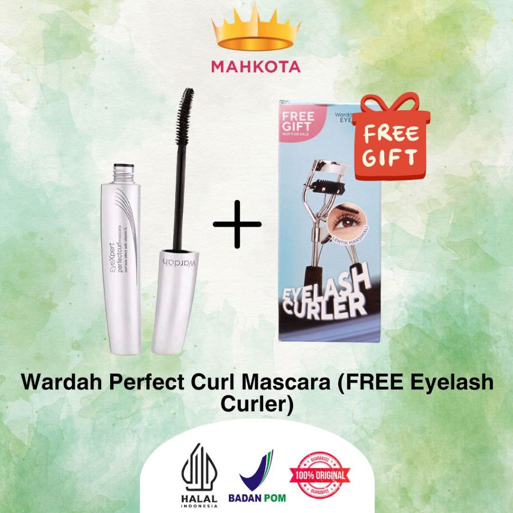 **Mahkotacosmetik** Wardah EyeXpert Perfect Curl Mascara FREE Eyelash Curler