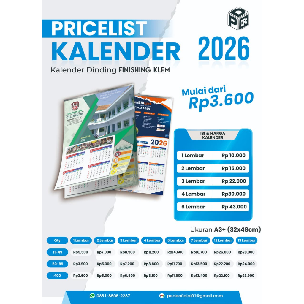 KALENDER 2026 TERBARU | KALENDER KELUARGA | KALENDER ANAK | CETAK KALENDER MURAH