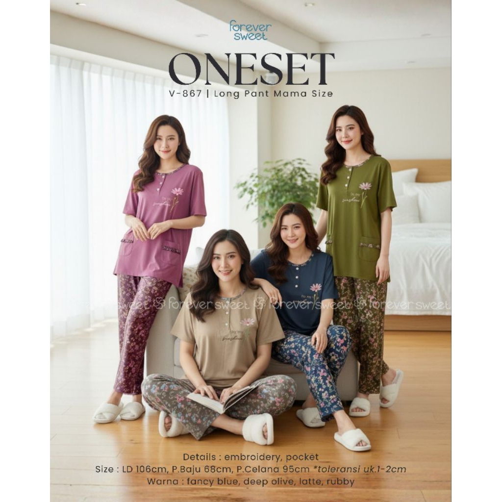 Baju Tidur FOREVER Sweet Concept CP Celana Panjang Mama Size V 486, V 787, RMS 2801,V 800, V 826, V 
