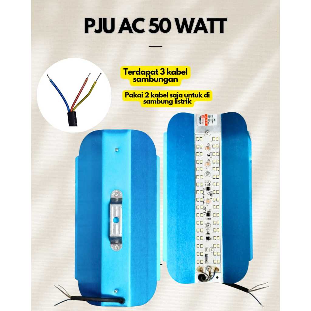 LAMPU JALAN 50WATT AC / DC 220V / 12V PJU LED SUNLAMP SOROT OUTDOOR PENERANGAN STREET LIGHT