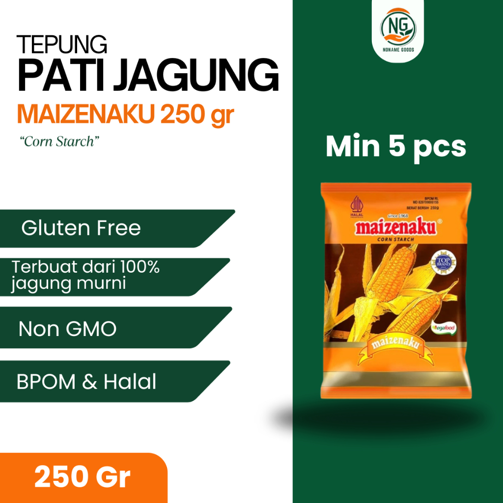 MAIZENAKU / TEPUNG PATI JAGUNG / TEPUNG MAIZENA 250 GRAM