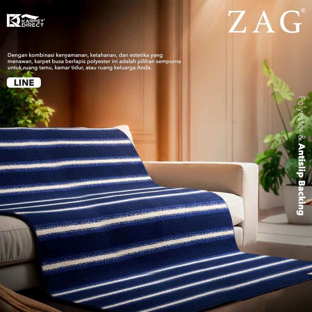 [Karpet Direct] Zag (Biru) 200x280 cm - Line