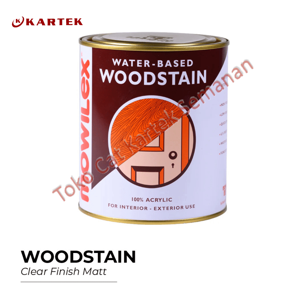 Mowilex Waterbased Woodstain Cat Pernis Politur Kayu Eksterior Interior WS CLEAR FINISH MATT 1L 1KG