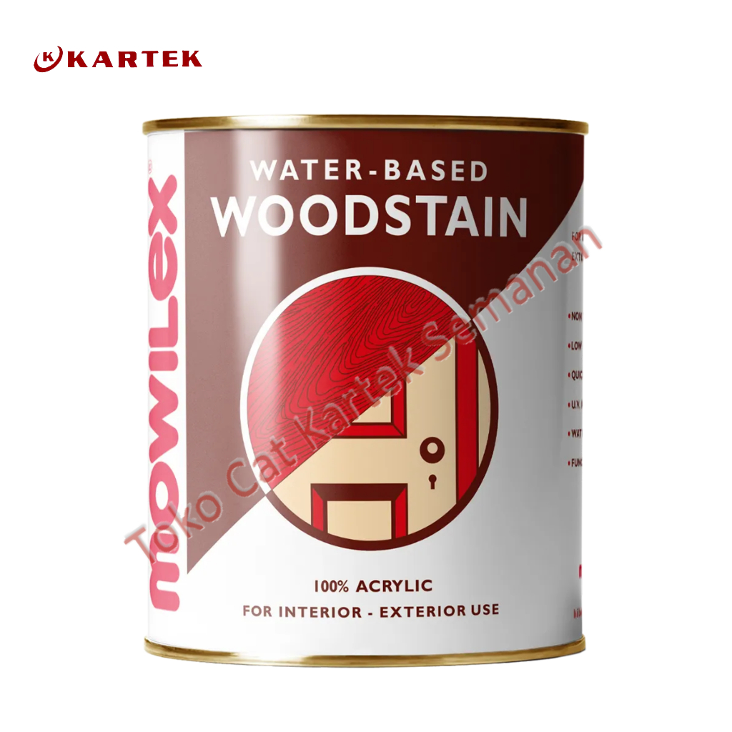 Mowilex Waterbased Woodstain Cat Pernis Politur Kayu Eksterior Interior Ukuran 1L 1KG
