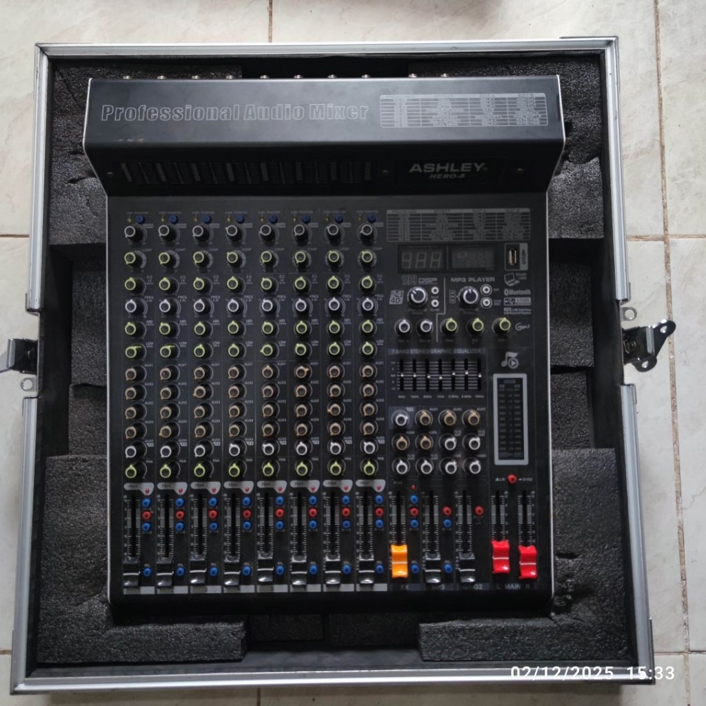 MIXER ASHLEY HERO 8/ HERO8 8CH ORIGINAL SEKEN WITH COMPRESSOR 199 DSP EDIT A EDIT B BOX MIXER ASHLEY