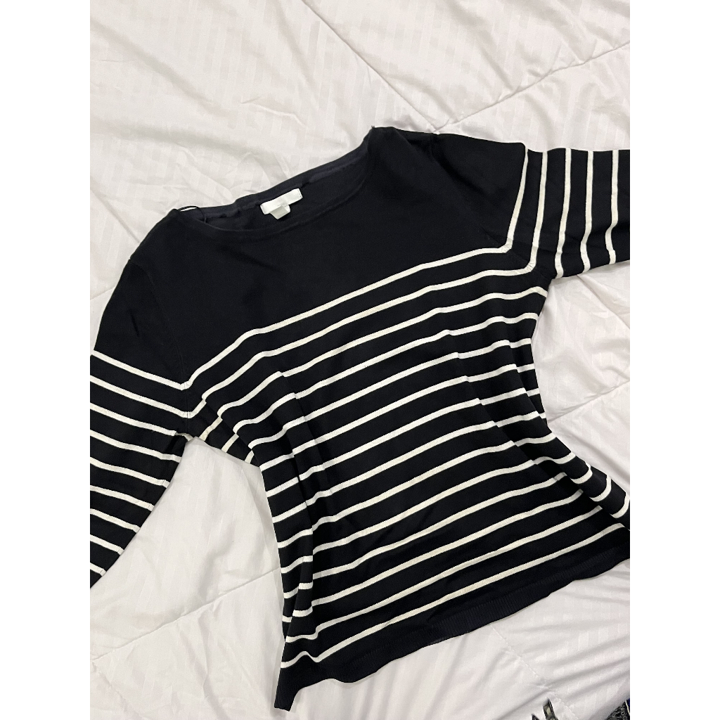 [Preloved by Amengs] HnM Striped Shirt || Outer || Stripped Shirt Blouse || Rok Span Scuba || Leggin