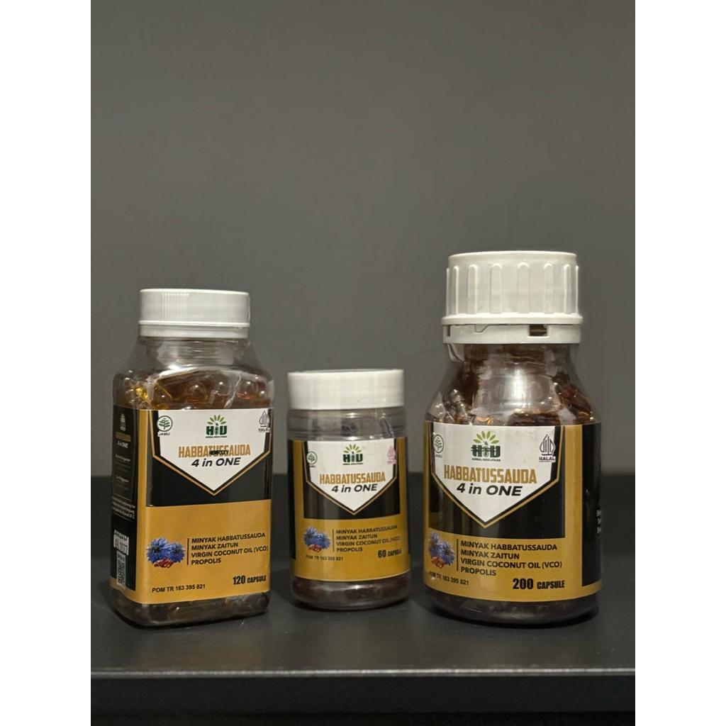 Habbatussaudah 4 in One | Habbatussaudah Minyak Zaitun VCO Propolis HIU