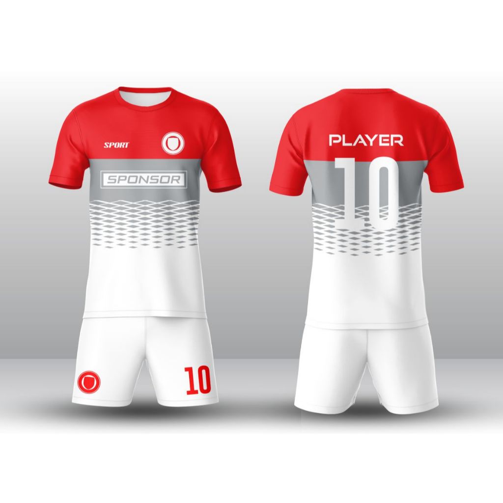 Set Jersey Futsal / Bola Pria Wanita – Fullprint Hijau Merah Putih Kekinian Custom Desain