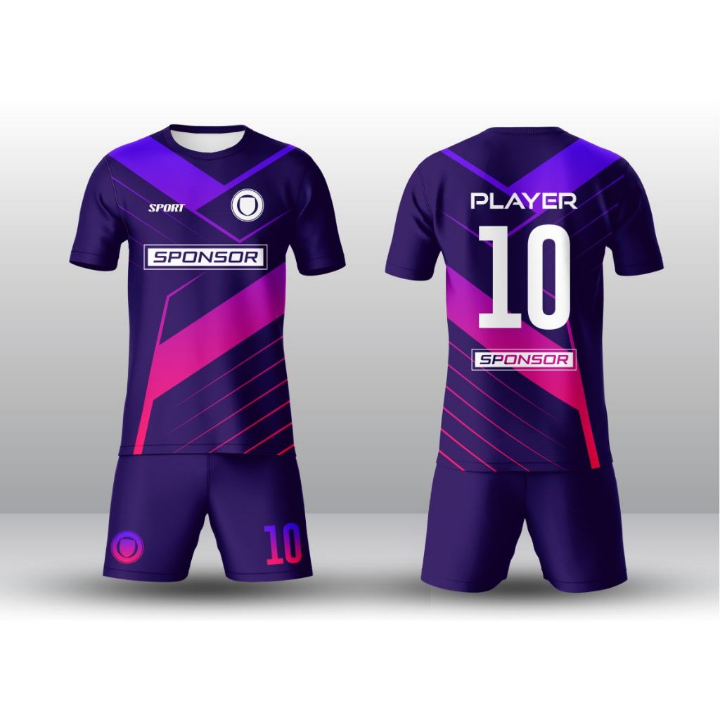 Jersey Futsal Premium Ungu – Desain Modern Full Printing Custom Nama