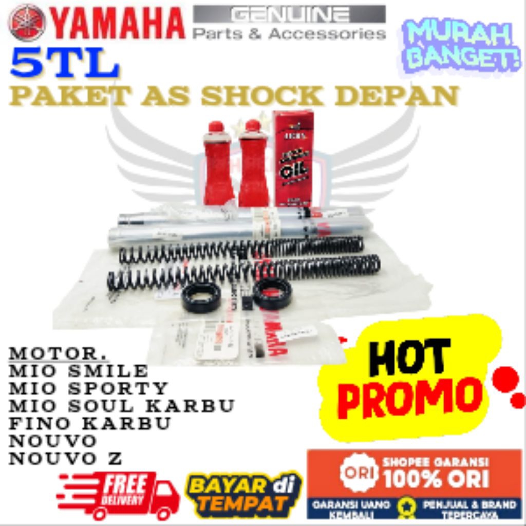 5TL ORIGINAL PAKET AS SHOCK DEPAN KOMPLIT YAMAHA MIO SMILE, PAKET AS SHOCK DEPAN YAMAHA MIO SPORTY, 
