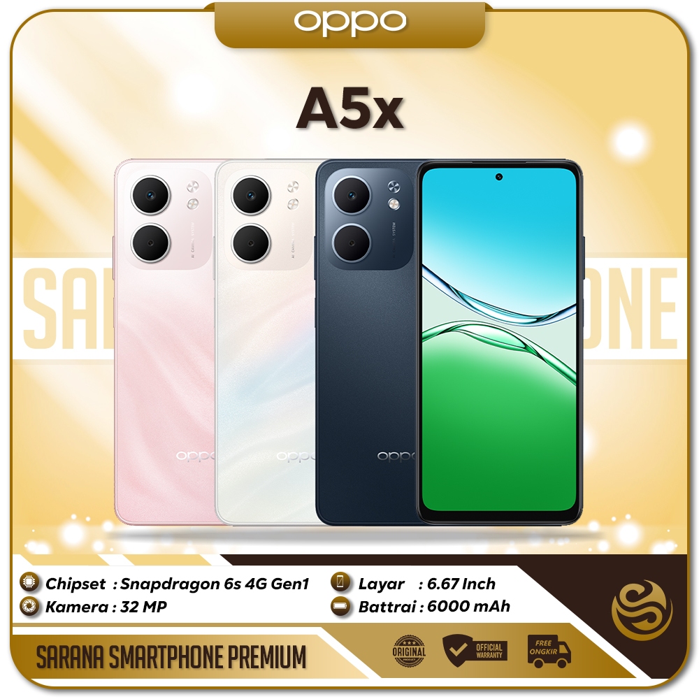 Oppo A5X 4GB/128GB 6GB/128GB Snapdragon 6s 4G Gen 1 6000 mAh Fast Charging 45W