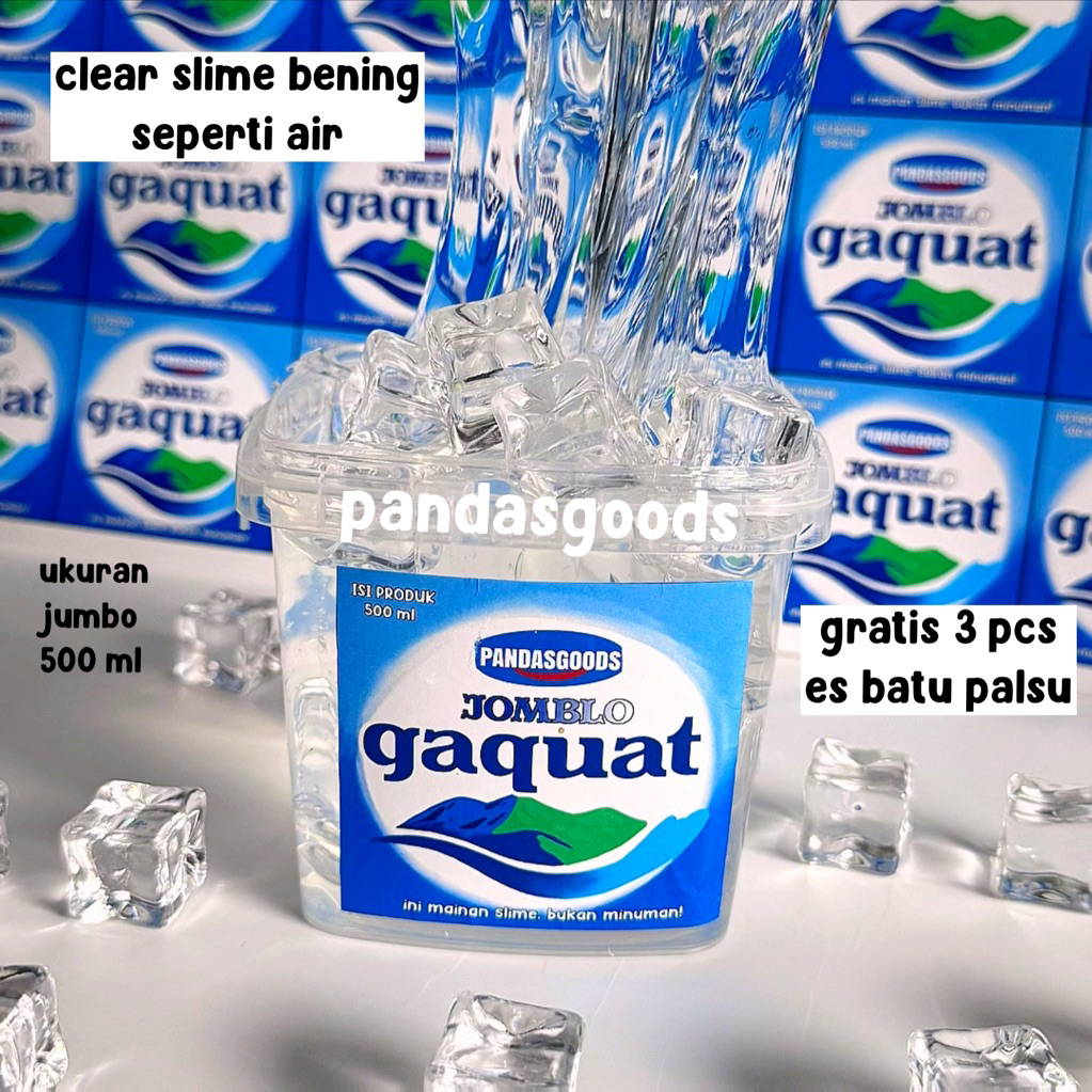 GAQUAT clear slime air super bening free es batu jumbo pandasgoods