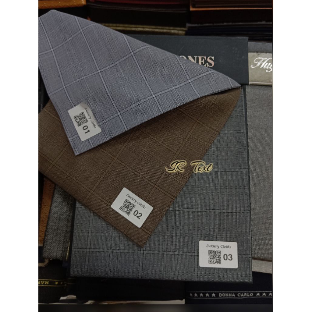 Bahan Wool Kotak / Kain Stelan Jas Celana Blazer Wool Kotak Premium By Henry Jones ( Per 50 Cm)