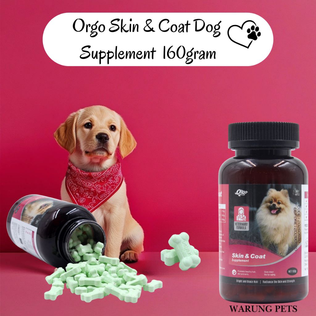 Orgo Skin & Coat Supplement Vitamin Bulu Anjing - Vitamin Bulu & Kulit Anjing