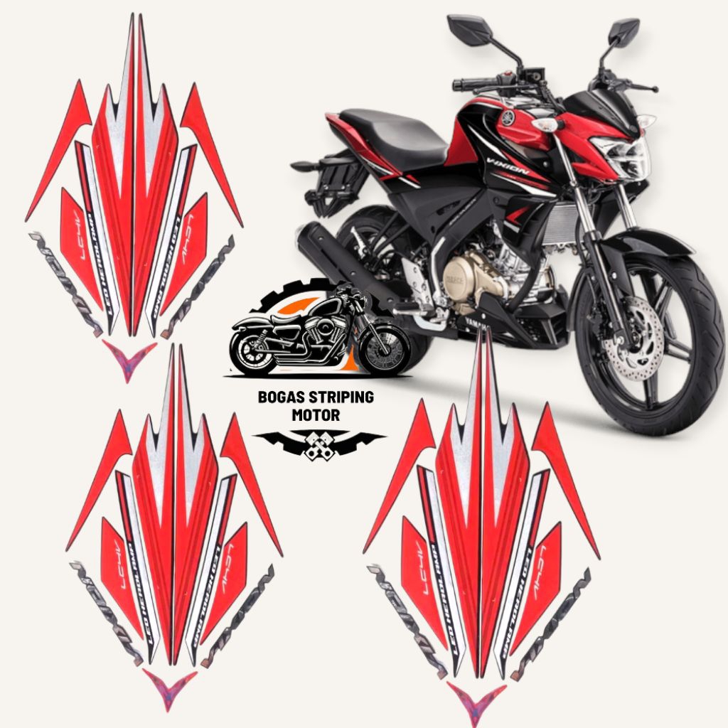 Striping Stiker Motor All New Vixion 2017 2018 Merah Full Body Berkualitas