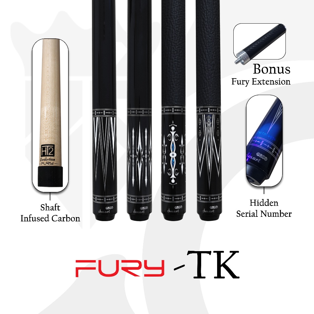 FURY TK SERIES Stick Billiard Low Deflection Infused Carbon Shaft / Stick Fury TK Series Original St