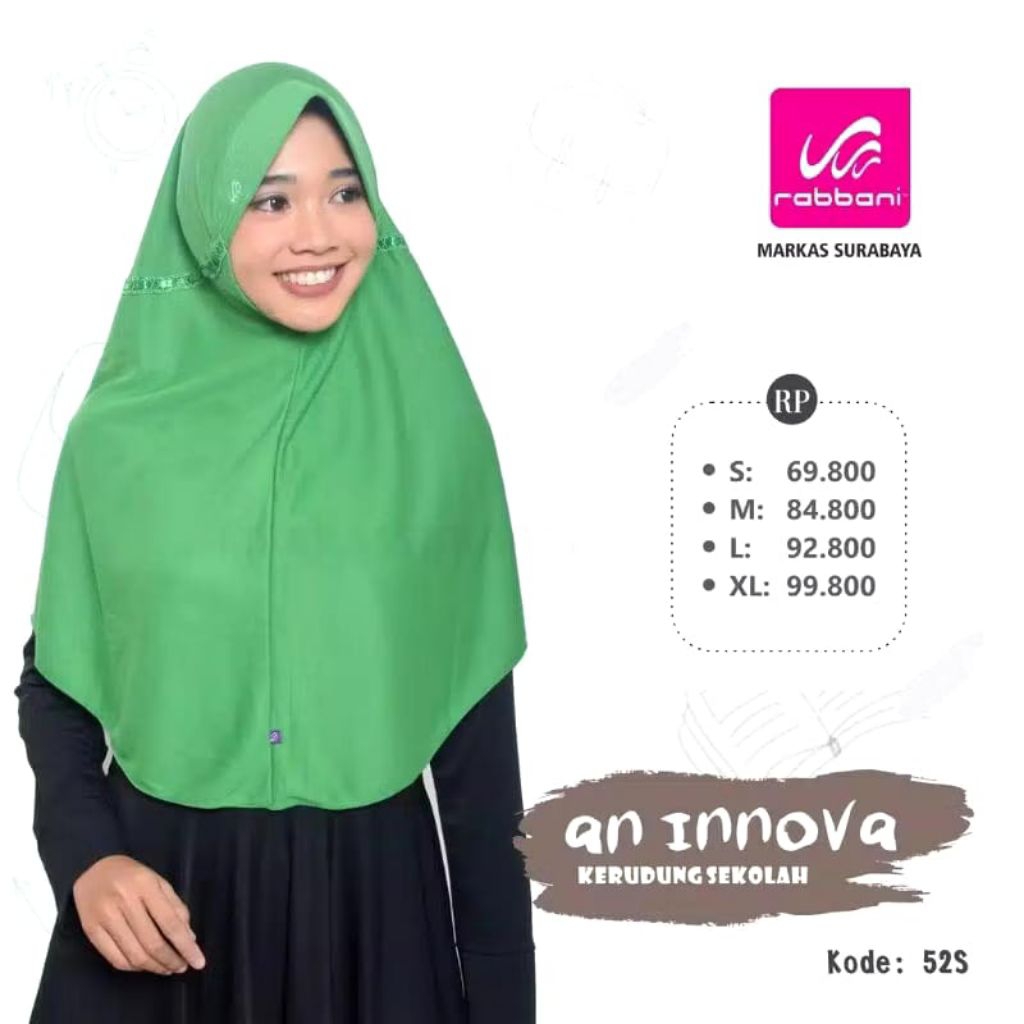 RABBANI KRD INNOVA 100% ORI | DISKON SPESIAL 50% | RABBANI INNOVA | HIJAU NU | KERUDUNG INSTAN |