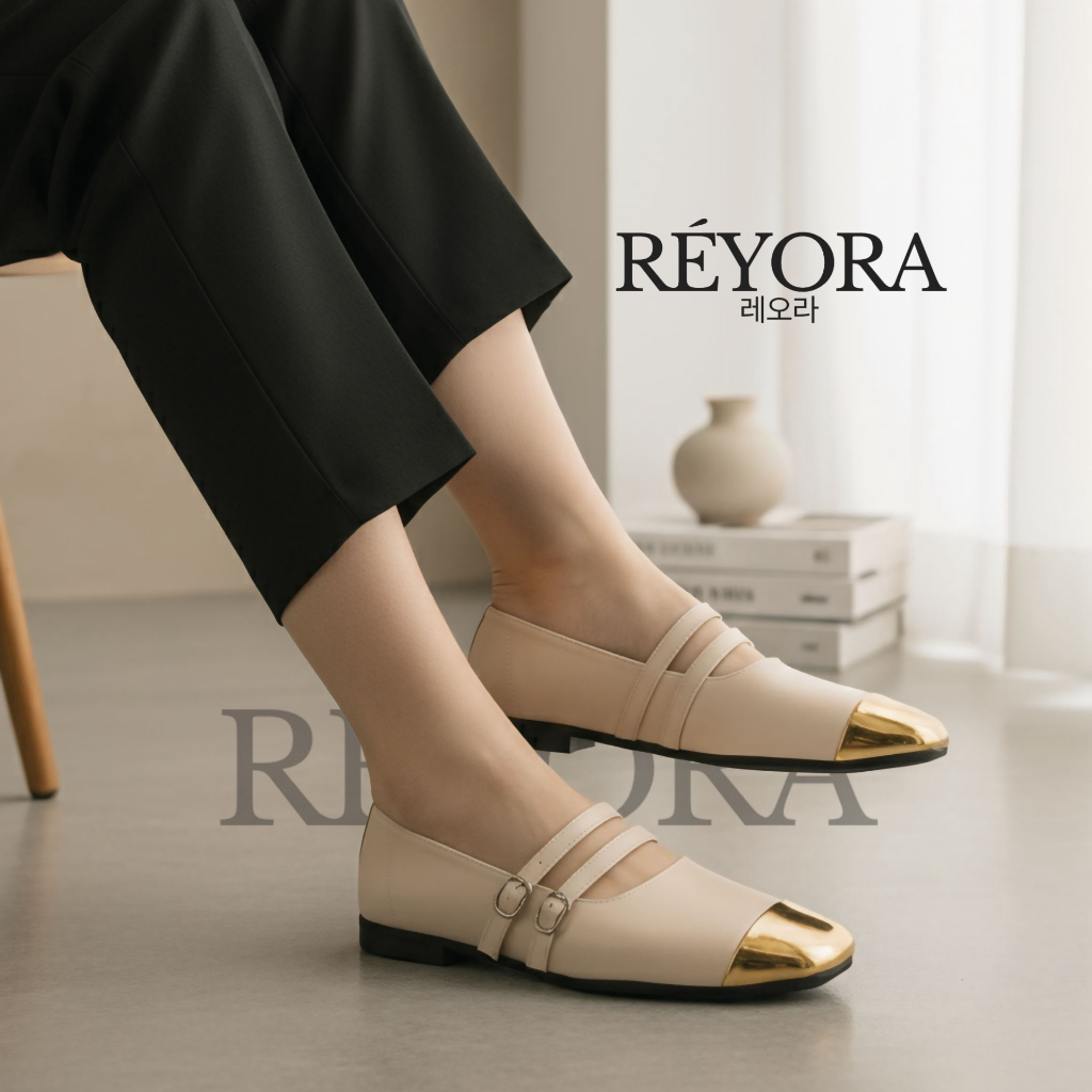 Reyora Sepatu Flat Shoes Wanita Korea Kekiniaan Mary Jane CELINE