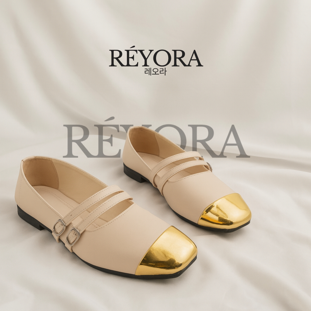 Reyora Sepatu Flat Shoes Wanita Korea Kekiniaan Mary Jane Celine