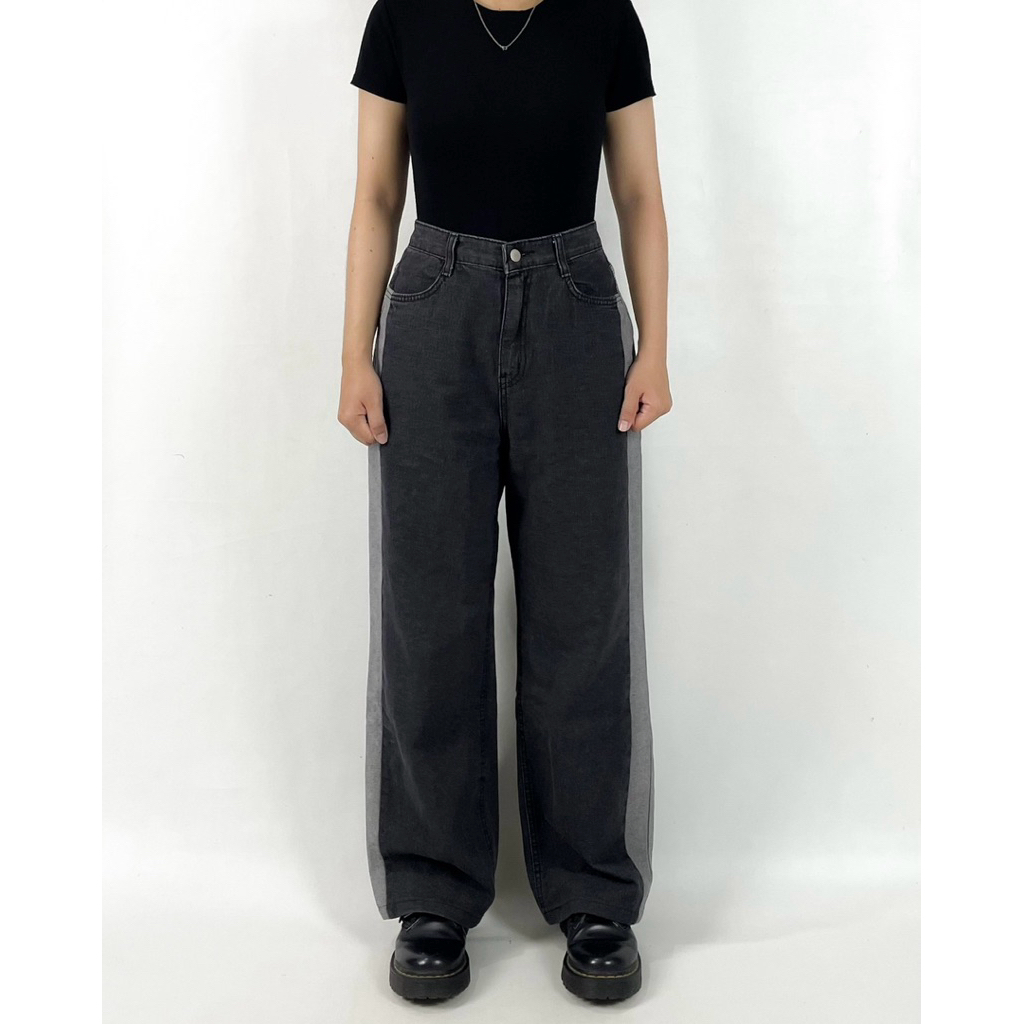 CELANA JEANS PANJANG PRIA I4 BAGGY JEANS TWO TONE JEANS STRAIGHT FIT