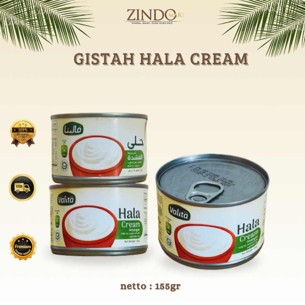 GISTAH HALA CREAM ANALOGUE 155GR / QISTAH PURE & NATURAL / CREAM DESSERT