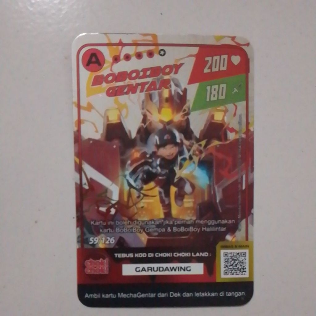 kartu Choki Choki Boboiboy